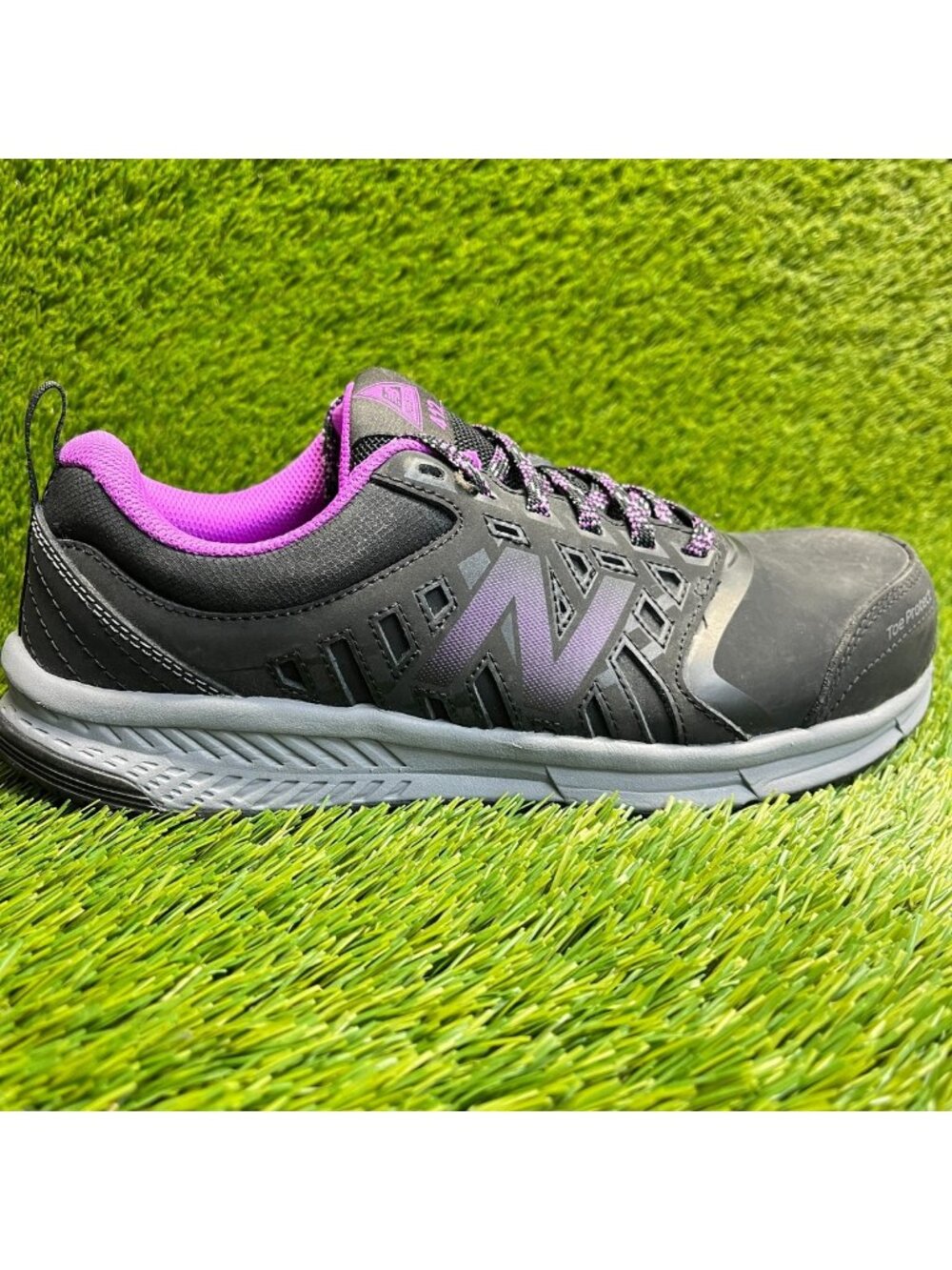 New Balance 412v1 Womens Size 10D Black Gray Purple Alloy Toe Safety Work Shoes